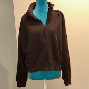 Abercrombie & Fitch Dark Brown quarter zip Sweater